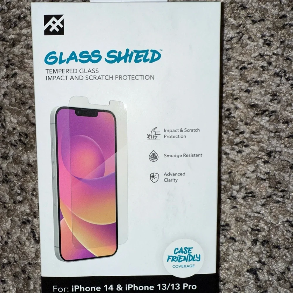 Glass Shield Tempered Glass Screen Protector for iPhone 14 & 13/13 Pro - Clear